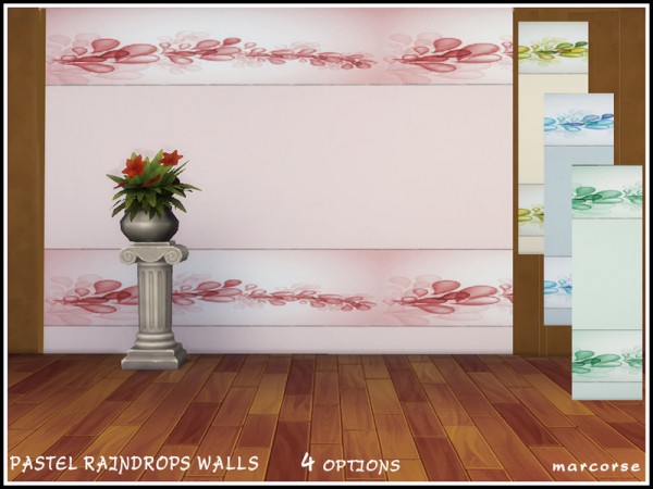  The Sims Resource: Pastel Raindrops Walls by marcorse