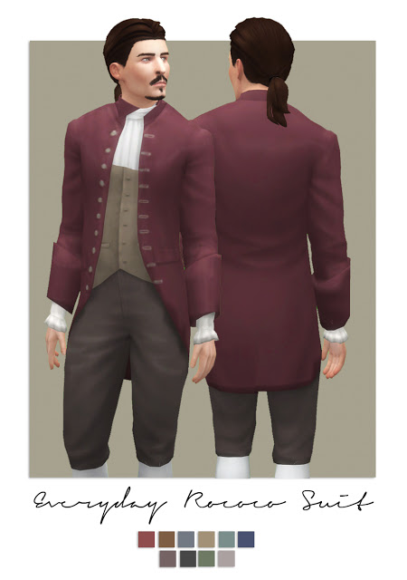 History Lovers Sims Blog Everyday Rococo Suit • Sims 4 Downloads