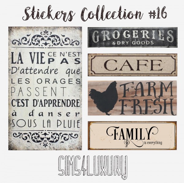  Sims4Luxury: Stickers Collection 16