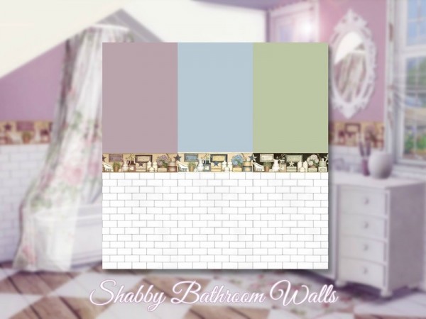  The Sims Resource: Shabby Bathroom Walls by Sooky