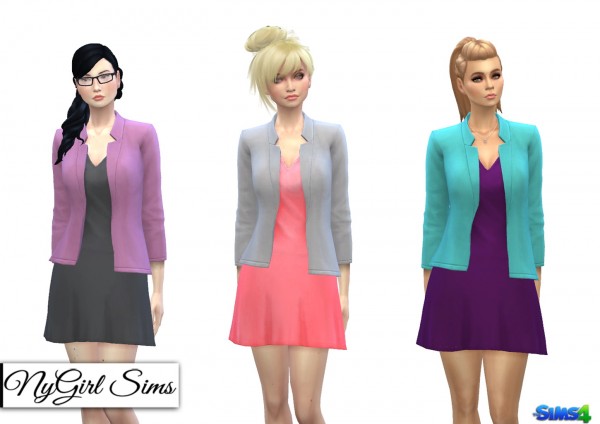  NY Girl Sims: Flare Dress with Blazer