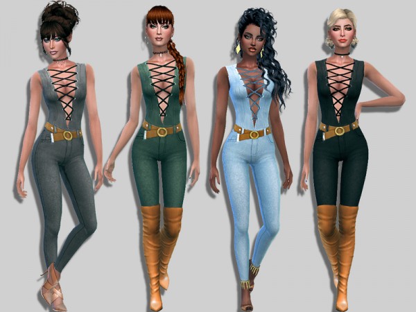 The Sims Resource: Jean jumpsuit by Simalicious