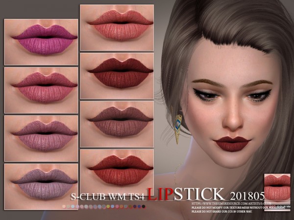  The Sims Resource: Lipstick 201805 by S Club