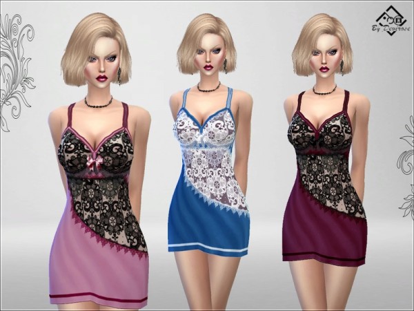  The Sims Resource: Chemise Lace Dream Nightgown by Devirose