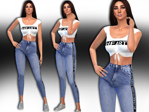  The Sims Resource: New Style Realistic Heartbeat Outfit by Saliwa