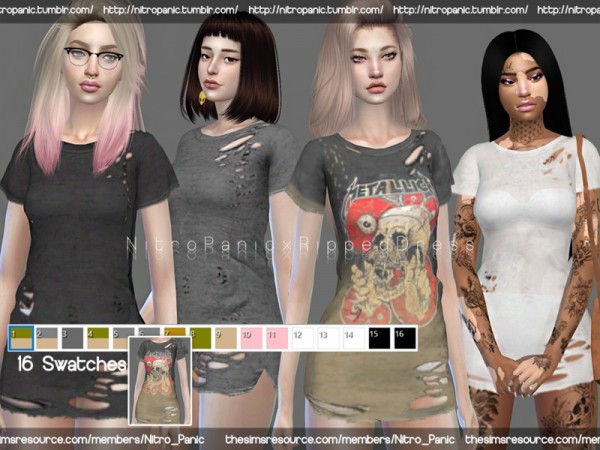  The Sims Resource: Ripped Dress by Nitro Panic