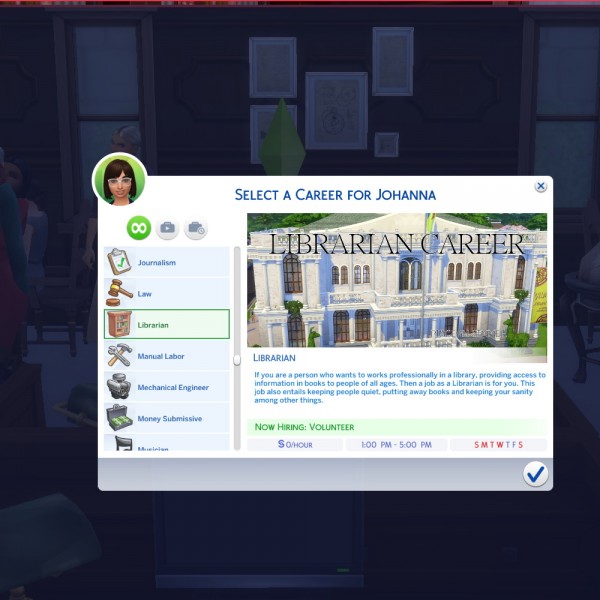  Mod The Sims: Librarian Career by Piscean6