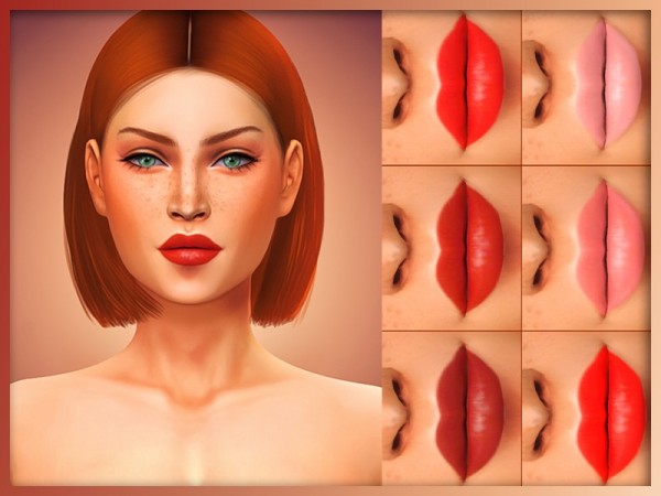  The Sims Resource: Rosy Red Lipstick by KatVerseCC