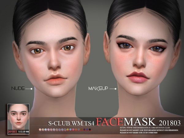  The Sims Resource: Facemask 201803 by S Club