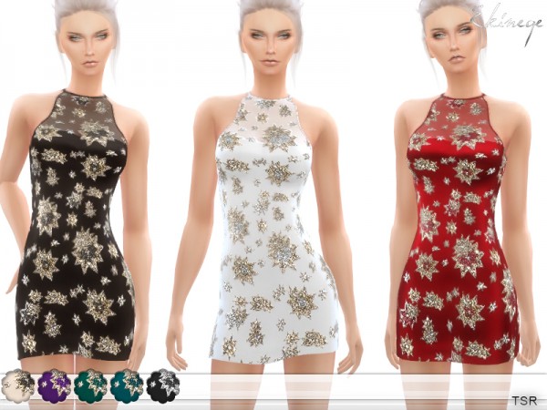  The Sims Resource: Sequin Embellished Dress by ekinege
