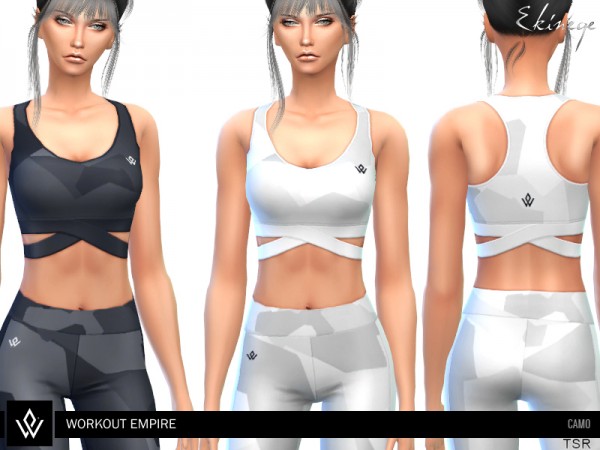  The Sims Resource: Workout Empire  Camo Bra by ekinege