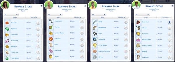  Mod The Sims: Frimlins Expanded Rewards Store by Frimlin