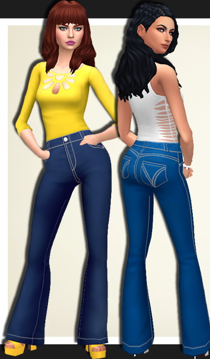  Simsworkshop: Flaring Up Jeans by Annabellee25