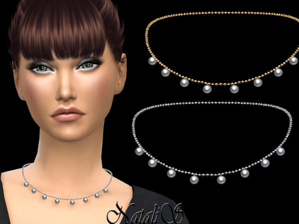  The Sims Resource: Multi pearls pendant necklace by NataliS