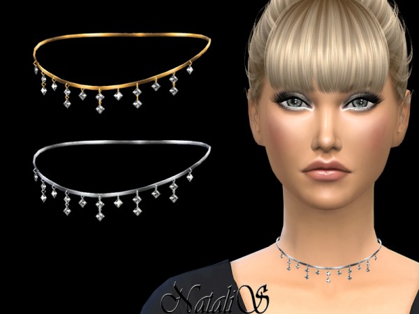  The Sims Resource: Pendant crystals choker by NataliS