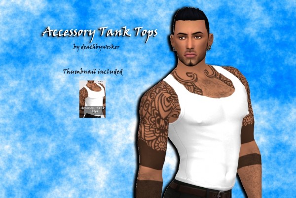  Simsworkshop: Accessory Tank Tops by deathbywesker