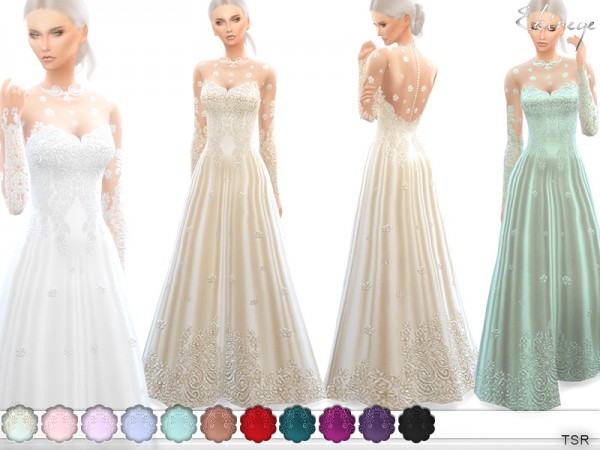  The Sims Resource: Romantic Wedding Gown by ekinege