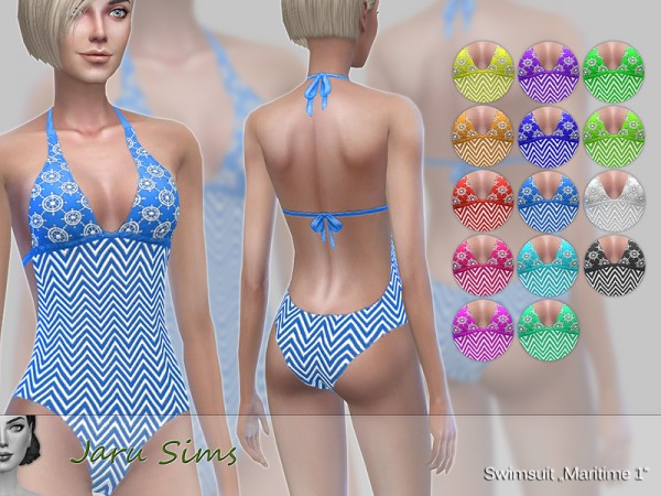  The Sims Resource: Swimsuit Maritime 1 by Jaru Sims