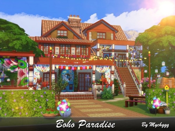  The Sims Resource: Boho Paradise house by MychQQQ