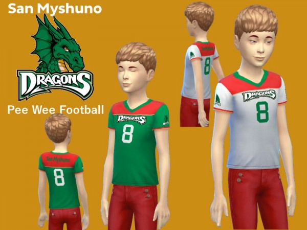  The Sims Resource: San Myshuno Pee Wee football jerseys by RJG811