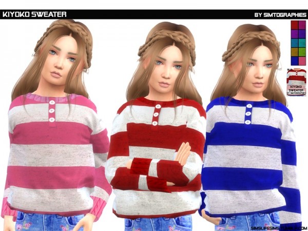  The Sims Resource: Kiyoko Sweater by simtographies