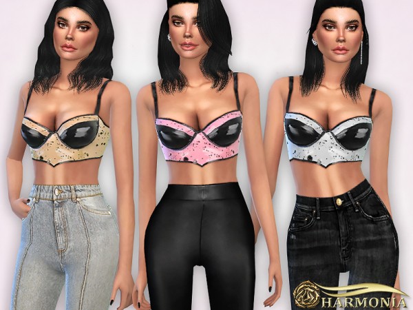  The Sims Resource: Point Splat Latex Bralet by Harmonia