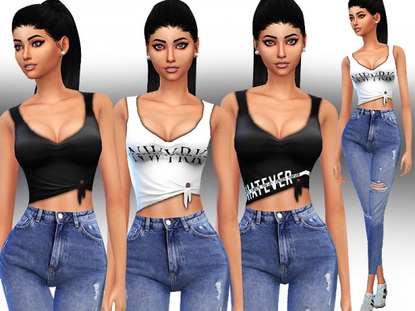  The Sims Resource: Trendy Tied Tank Tops by Saliwa