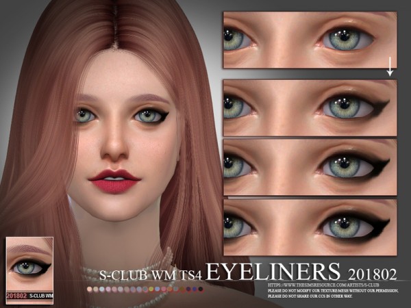  The Sims Resource: Eyeliners 201802 by S Club