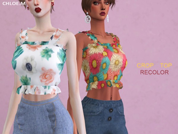  The Sims Resource: Crop Top recolor 01 by ChloeMMM