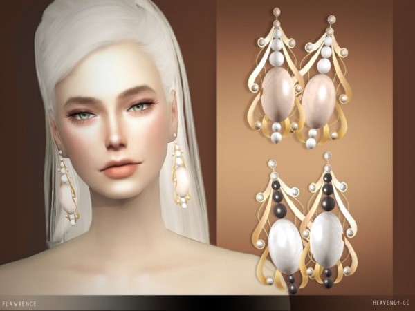  The Sims Resource: Flawrence Earrings by Heavendy cc