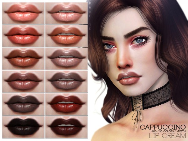  The Sims Resource: Cappuccino Lip Cream N160 by Pralinesims