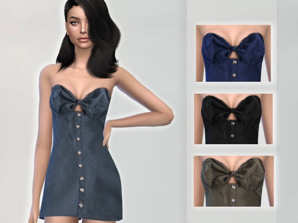  The Sims Resource: Strapless Dress by Puresim