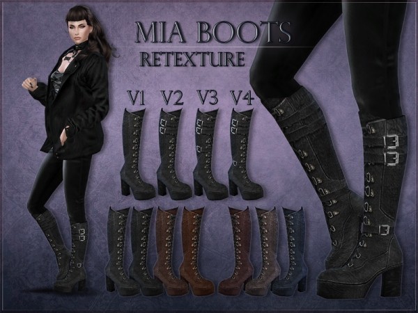  The Sims Resource: Madlen`s Mia Boots retextured by RemusSirion