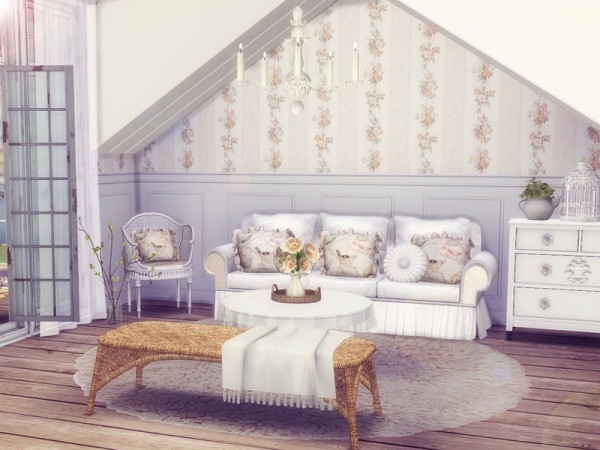  The Sims Resource: Shabby Chic Floral Set by Sooky