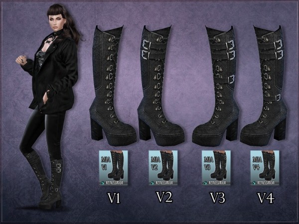  The Sims Resource: Madlen`s Mia Boots retextured by RemusSirion