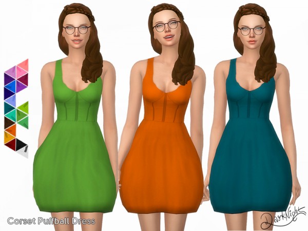  The Sims Resource: Corset Puffball Dress by DarkNighTt