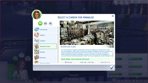  Mod The Sims: Bookstore Clerk Part time Career by kittyblue