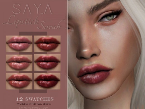  The Sims Resource: Sarah Lipstick by SayaSims