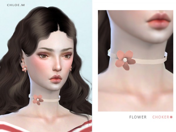  The Sims Resource: Flower Choker by ChloeMMM