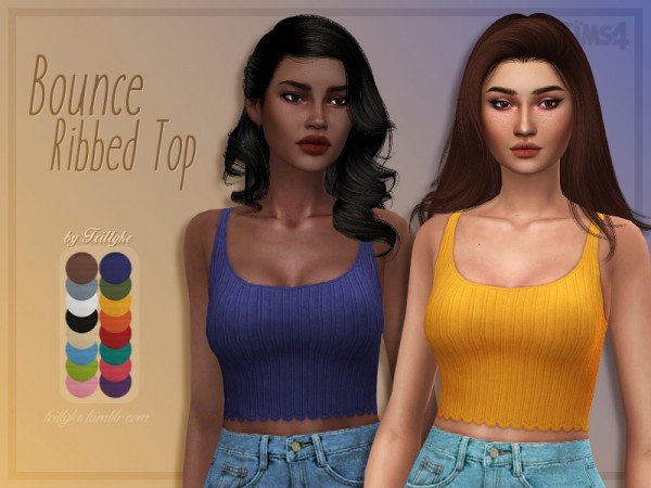  The Sims Resource: Bounce Ribbed Top by Trillyke