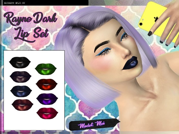  Simsworkshop: Dark Rayne Lip Set by KaiSimsCC