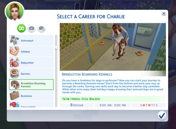  Mod The Sims: Brindleton Boarding Kennels Career by SimmerCharlie
