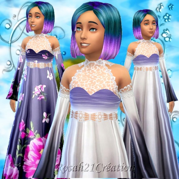  Sims Dentelle: Long dress for girls