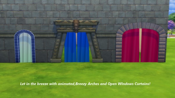  Mod The Sims: Animated Breezy Curtains for Arches and Open Windows by Snowhaze