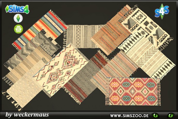 Blackys Sims 4 Zoo: Trend Nomad Chic rugs by weckermaus