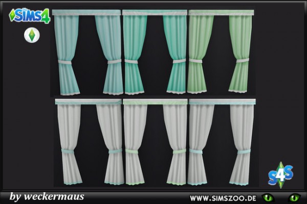  Blackys Sims 4 Zoo: Minty long curtains by weckermaus
