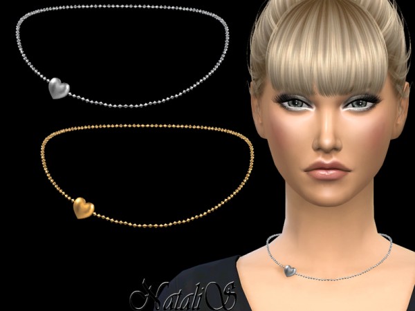  The Sims Resource: Heart chain necklace by NataliS