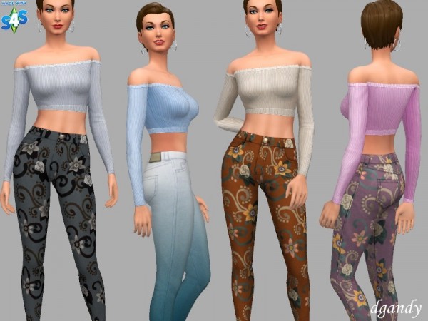  The Sims Resource: Ribbed Knit Lounge Top by dgandy