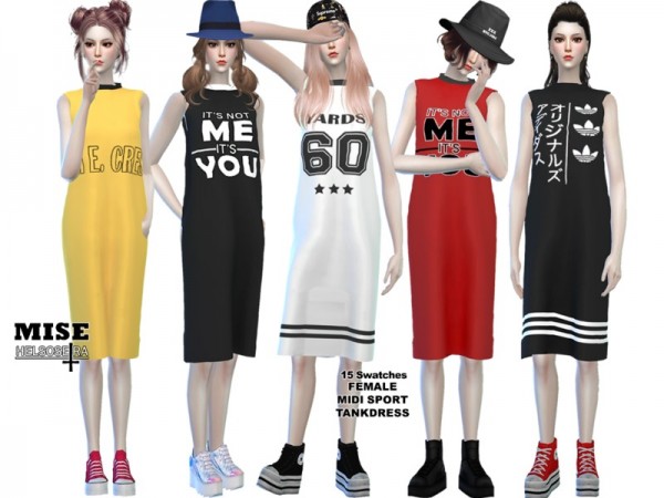  The Sims Resource: MISE   Sport Midi Dress by Helsoseira
