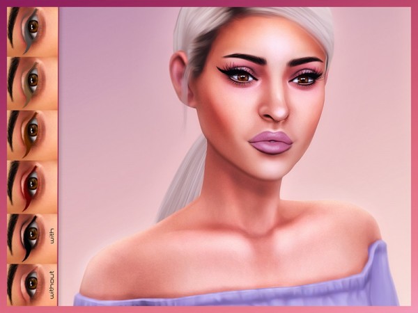  The Sims Resource: Drama Winged Eyeliner by KatVerseCC